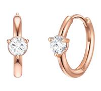 Lulu & Jane Creolen Metall-Legierung verziert mit Kristallen von Swarovski® in Roségold 17,4 mm Damen