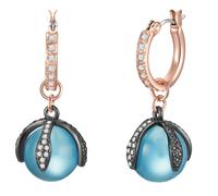 Lulu & Jane Creolen Metall-Legierung verziert mit Kristallen von Swarovski ® in Roségold 33,7 mm Damen