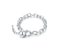 Lulu & Jane Damen Armband aus Metall-Legierung Silber-Optik Modeschmuckarmband