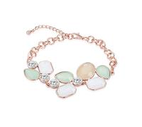 Lulu & Jane Damen Armband aus Metall-Legierung verziert mit Kristallen roségold