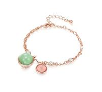 Lulu & Jane Damen Armband aus Metall-Legierung verziert mit Kristallen roségold