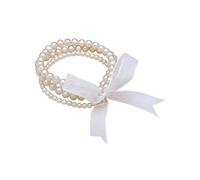 Lulu & Jane Damen Armband mit potato Süßwasser-Zuchtperle ca. 4,0-7,0 mm Perlenarmband weiß 3er Set