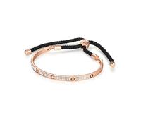 Lulu & Jane Damen Armreif Metall-Legierung roségold Crystal weiß Modeschmuckarmband
