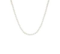 Lulu & Jane Perlen-Kette Messing Muschelkernperle in Silber 45,0 cm Basiskette + 5,0 Verlängerung Damen