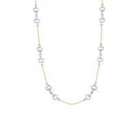 Lulu & Jane Damen Kette aus Metall-Legierung Silber-Optik/gelbvergoldet 14 Karat Modeschmuckhalskette