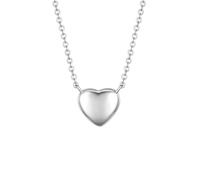 Lulu & Jane Damen Kette Messing | rhodiniert, Ankerkette, Zirkonia, weiß, Herz, Karabinerverschluss