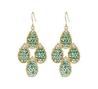 Lulu & Jane Ohrhänger Metall-Legierung Glas in Gelbgold 64,2 mm Damen