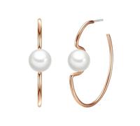 Lulu & Jane Perlen-Creolen Metall-Legierung Muschelkernperle in Roségold 40,1 mm Damen