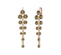 Lulu Jane Damen Ohrringe aus Metall-Legierung rosévergoldet 14 Karat mit Glas braun Modeschmuckohrhänger