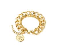 Lulu & Jane Damen Panzerarmband Metall-Legierung gelbgold Modeschmuckarmband