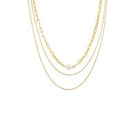 Lulu & Jane Perlen-Kette Metall-Legierung Muschelkernperle in Gelbgold 40,0 cm Basiskette + 5,0 Verlängerung Damen