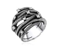 Lulu & Jane - Ring Metall-Legierung Glas in Silber Ringe 1 ct Damen