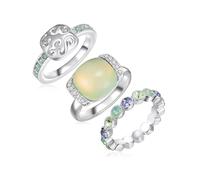 Lulu & Jane - Ring aus Metall-Legierung in Silber mit verziert mit Kristallen von Swarovski® Ringe 1 ct Damen