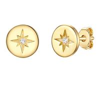 Lulu & Jane Diamant-Ohrstecker Sterling Silber Diamant in Silber/Gelbgold 7,9 mm Damen