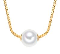 Kette mit Anhänger LULU & JANE "AV236", gelbgold, Halsketten, Damen, 42,0cm Basiskette + 5,0cm Verlängerung, Silber 925 (Sterlingsilber) (62047629-0) gelbgold