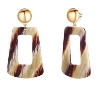 Lulu & Jane Ohrhänger Metall-Legierung Acryl in Gelbgold 63,5 mm Damen