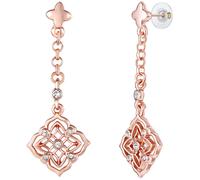 Lulu & Jane Ohrhänger Metall-Legierung verziert mit Kristallen von Swarovski® in Roségold 49,5 mm Damen