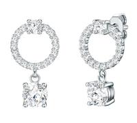 Lulu & Jane Ohrstecker aus Messing in Silber mit verziert Kristallen von Swarovski® 19,0 mm Damen