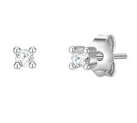 Lulu & Jane Ohrstecker aus Messing in silber mit Zirkonia 2,5 mm Damen