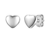 Lulu & Jane Ohrstecker Herz aus Messing in silber 6,9 mm Damen