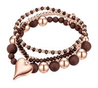 Lulu & Jane Ohrstecker Herz Metall-Legierung Glas in Roségold 19,0 cm Damen