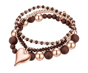 Lulu & Jane Ohrstecker Herz Metall-Legierung Glas in Roségold 19,0 cm Damen