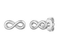 Lulu & Jane Ohrstecker Infinity aus Messing in silber 4,3 mm Damen