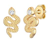 Lulu & Jane Ohrstecker Schlange aus Metall in Gelbgold mit verziert Kristallen von Swarovski® 13,7 mm Damen