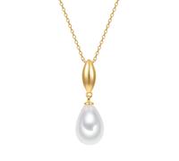 Lulu & Jane Perlen-Kette aus Messing in gelbgold mit Glasperle 40,0 cm Basiskette + 7,0 Verlängerung Damen