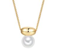 Lulu & Jane Perlen-Kette aus Messing in gelbgold mit Glasperle 40,0 cm Basiskette + 7,0 Verlängerung Damen