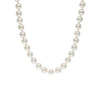 Lulu & Jane Damen Perlenhalskette mit runden Muschelkernperlen 8 mm weiß Messing
