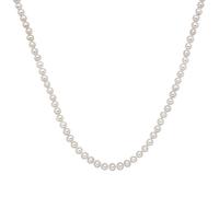 Lulu & Jane Perlen-Kette Messing Süßwasser-Zuchtperle in Silber 42,0 cm Basiskette + 5,0 Verlängerung Damen