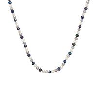 Lulu & Jane Perlen-Kette Messing Süßwasser-Zuchtperle in Silber 42,0 cm Basiskette + 5,0 Verlängerung Damen