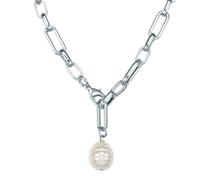 Lulu & Jane Perlen-Kette Metall-Legierung Muschelkernperle in Silber 50,0 cm Damen