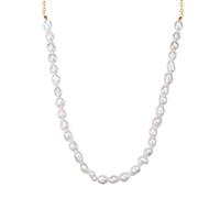 Lulu & Jane Perlen-Kette Metall-Legierung Süßwasser-Zuchtperle in Gelbgold 42,0 cm Basiskette + 5,0 Verlängerung Damen