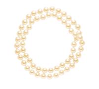 Perlenkette LULU & JANE "AV133", apricot, Halsketten, Damen, 80,0cm, Perlen, Perlenkette (39499206-0) apricot