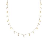 Lulu & Jane Perlen-Kette Stern Metall-Legierung Muschelkernperle in Gelbgold 80,0 cm Basiskette + 5,0 Verlängerung Damen