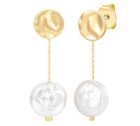 Lulu & Jane Perlen-Ohrhänger aus Metall-Legierung in gelbgold mit Glasperle 41,1 mm Damen