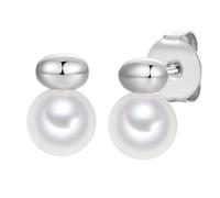 Lulu & Jane Perlen-Ohrstecker aus Metall-Legierung in silber mit Muschelkernperle 12,1 mm Damen