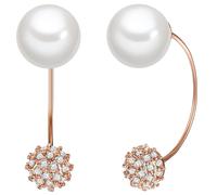 Lulu & Jane Perlen-Ohrstecker Messing Crystal Muschelkernperle in Roségold 26,8 mm Damen