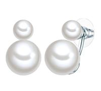 Lulu & Jane Perlen-Ohrstecker Metall-Legierung Muschelkernperle in Silber 23,0 mm Damen