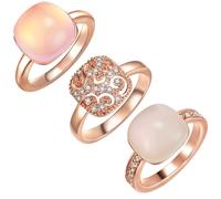 Lulu & Jane Schmuckset Metall-Legierung verziert mit Kristallen von Swarovski® in Roségold 54 Damen