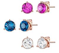 Lulu & Jane Schmuckset Metall-Legierung verziert mit Kristallen von Swarovski® in Roségold 6,9 mm Damen