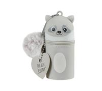Lulubug Schlüsselanhänger Kinder Tiere Coony | Mini Silikon Anhänger mit Puschel & Namensschild | Abwaschbar | Für Schlüsselbund, Ranzen, Rucksack, Jacke | 5 x 5 x 10 cm