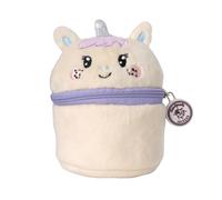 Lulubug Schmuckkästchen Klein Plüsch - Einhorn Fairy | Reißverschluss & Karabinerhaken zum Befestigen an Taschen | Ideal für Reisen | 10x12x10cm | Flauschige Schmuckbox Mädchen, Jungen, Kinder