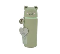 Lulubug Silikon Federmäppchen - Frosch | Federtasche aus weichem Silikon für Stifte | Federmappe und Stiftehalter | Mäppchen Tiere, Schlampermäppchen