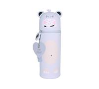 Lulubug Silikon Federmäppchen Lucky Animals - Hippo Lilly | Federtasche aus weichem Silikon für Stifte | Federmappe und Stiftehalter | Mäppchen Tiere, Schlampermäppchen