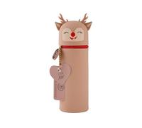 Lulubug Silikon Federmäppchen - Rentier | Federtasche aus weichem Silikon für Stifte | Federmappe und Stiftehalter | Mäppchen Tiere, Schlampermäppchen