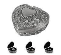 LuluDa Metall Schmuckdose 1 Stück Vintage Schmuckkästchen Herzförmige Schmuckschatulle Ring Kette Ohrringe Schmuckbox für Damen Mädchen Hochzeiten Geschenke