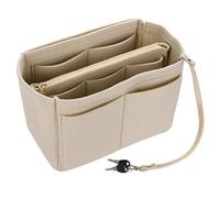 lumanothy Taschen Organizer Shopper, Handtaschen Organizer mit Multi-Pocket, Filz Longchamp Organizer für Longchamp, polene, mommy bag, Einkaufstasche, Beige, M